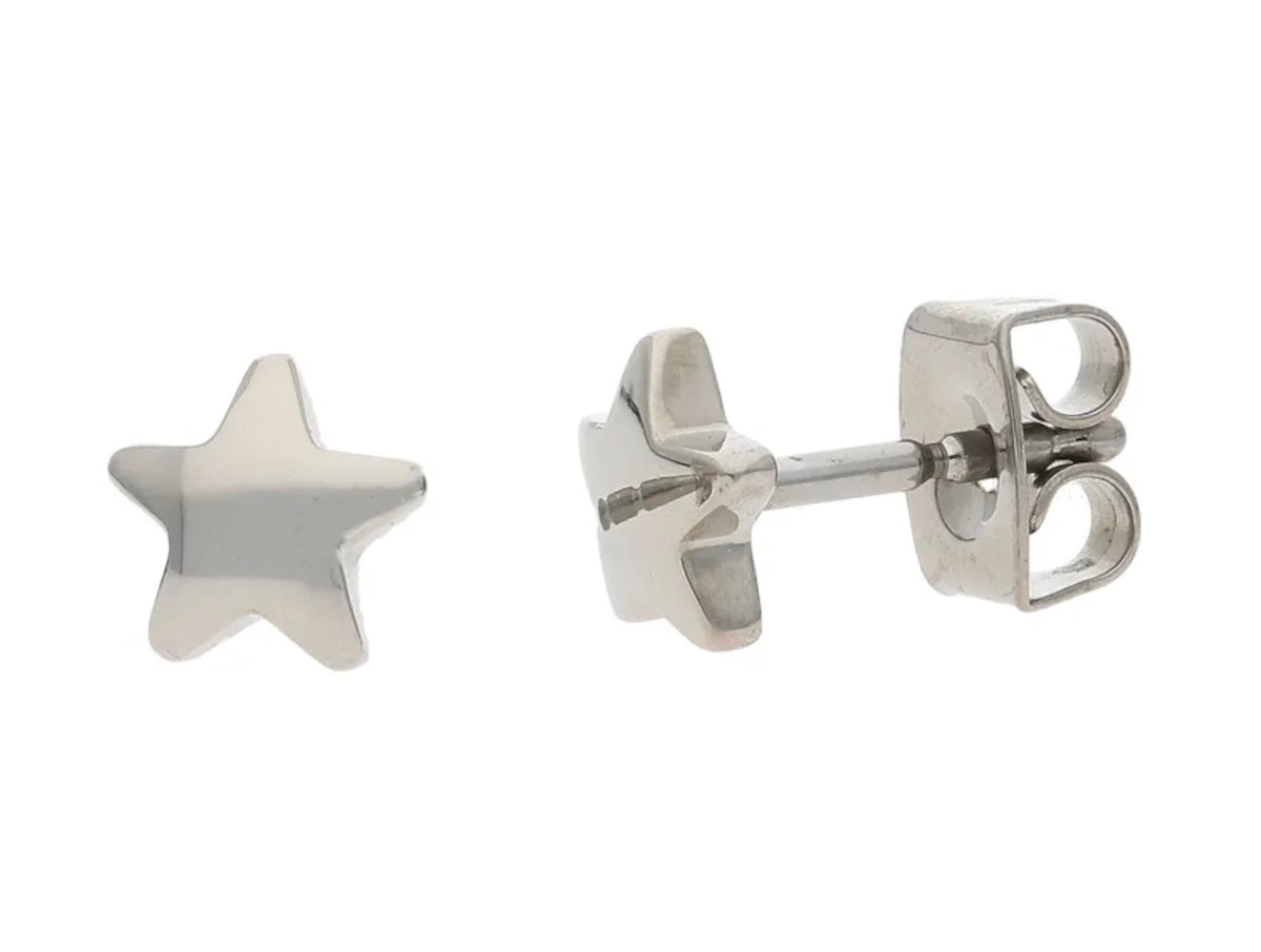 Titanium Stud Earrings, Star - Boccia Jewelry Model: 05093-01