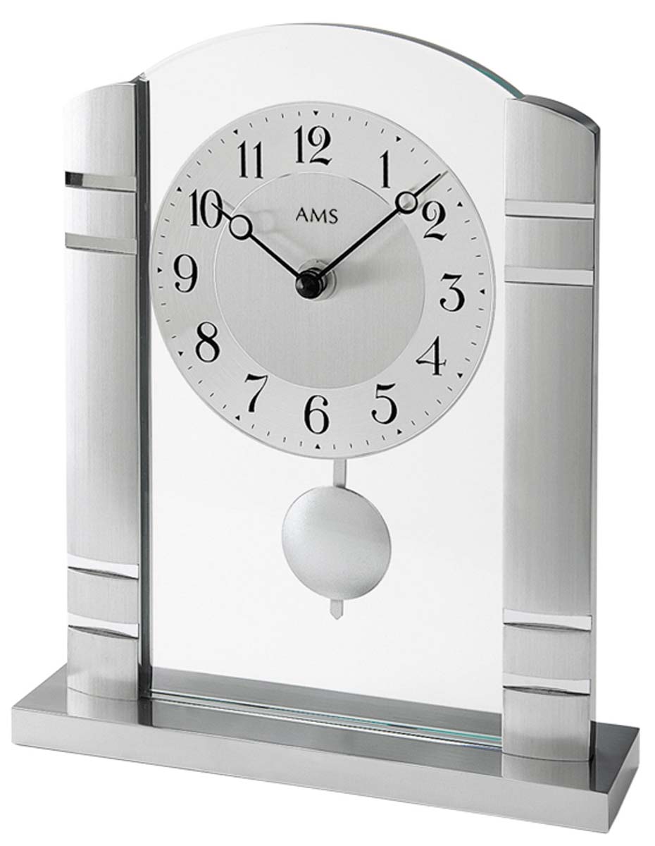 AMS Table Clock 23x19x4 cm Metal • Modern Design • Silent Quartz Movement