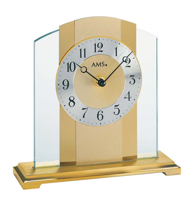 Pendule de table AMS 20x20x6 cm métal • Mouvement à quartz silencieux • Design moderne