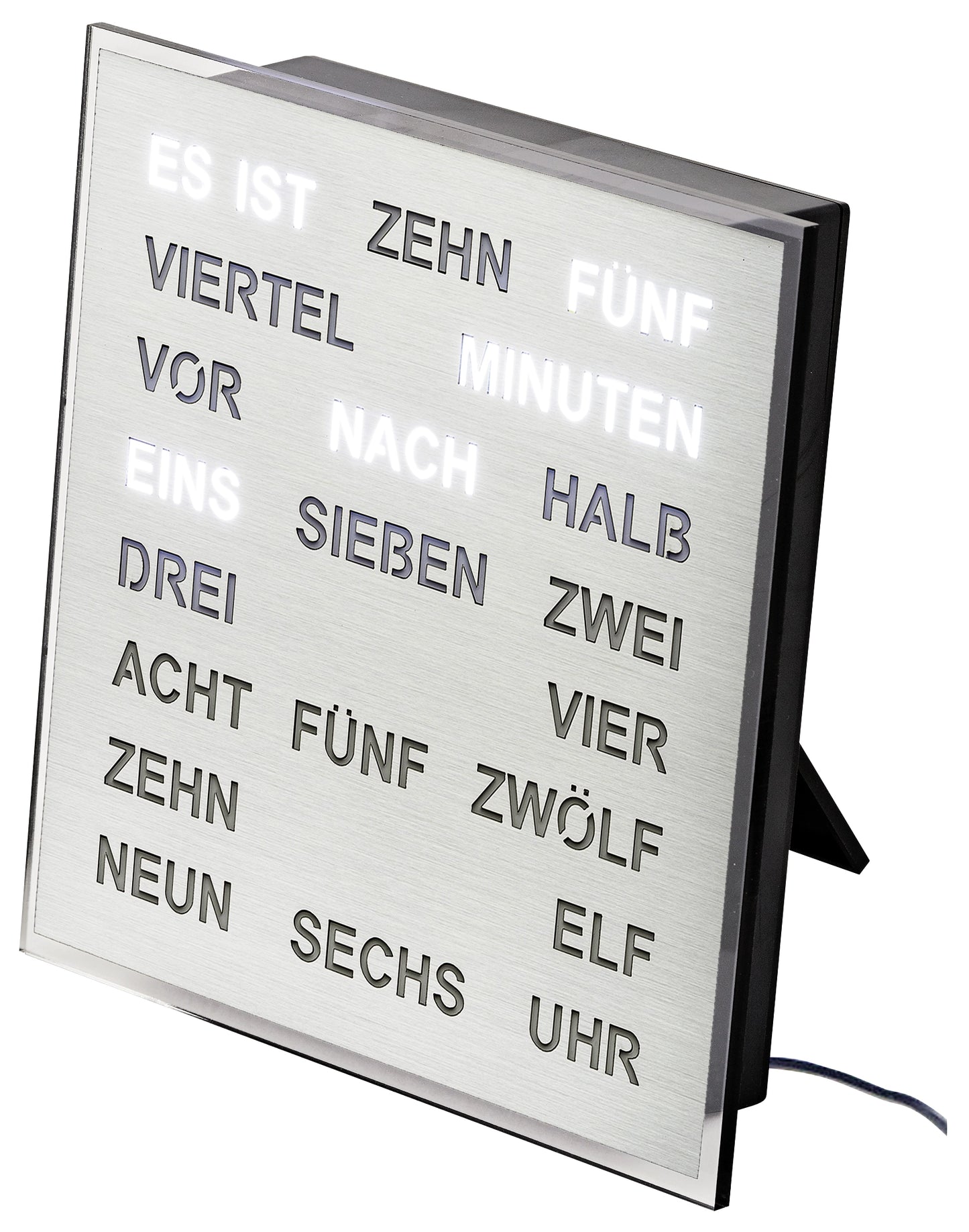 AMS Wanduhr 20x20x4 cm Aluminium • Modernes Design • Präzises Quarzuhrwerk