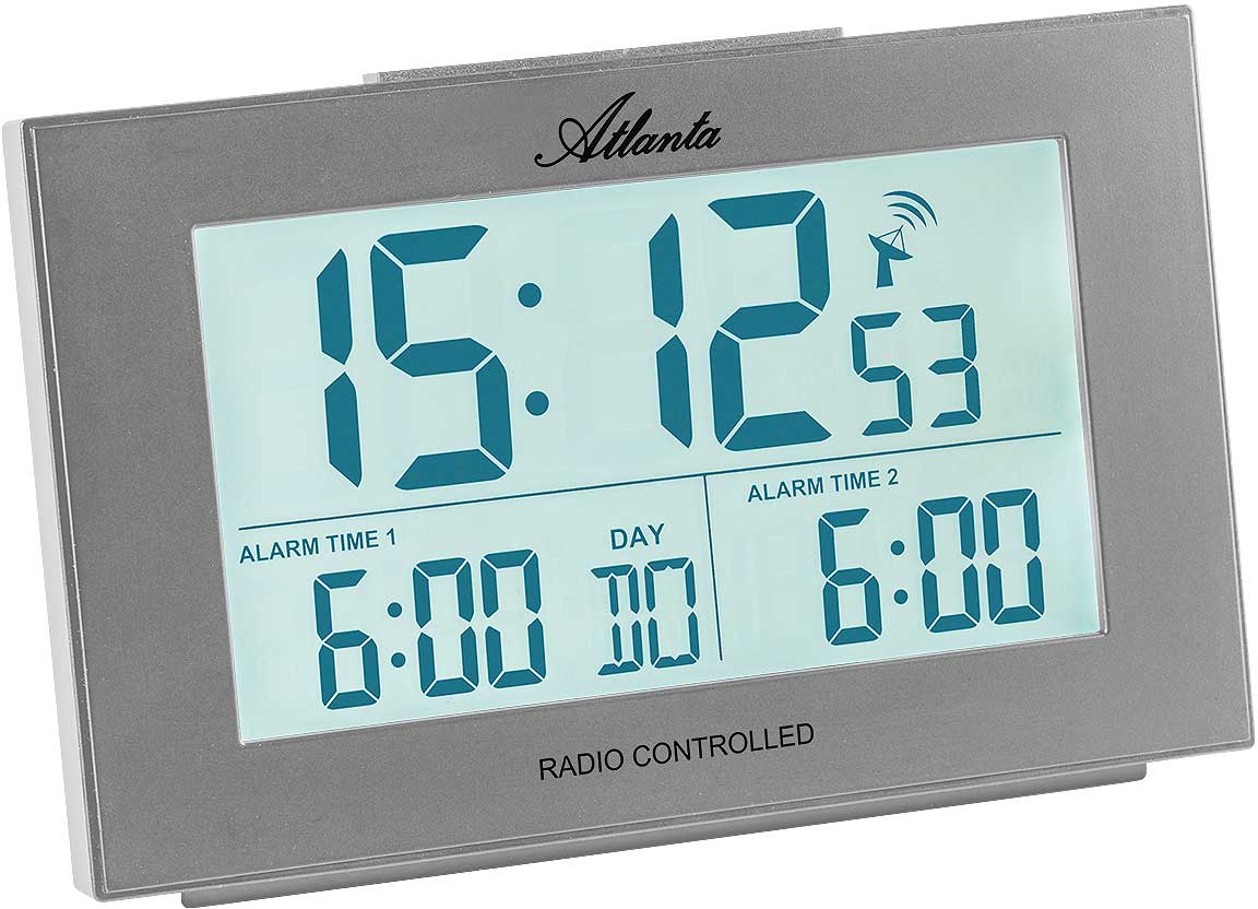 Atlanta Digital Radio Alarm Clock 1889/19 • Radio-Controlled • Clear Digital Display