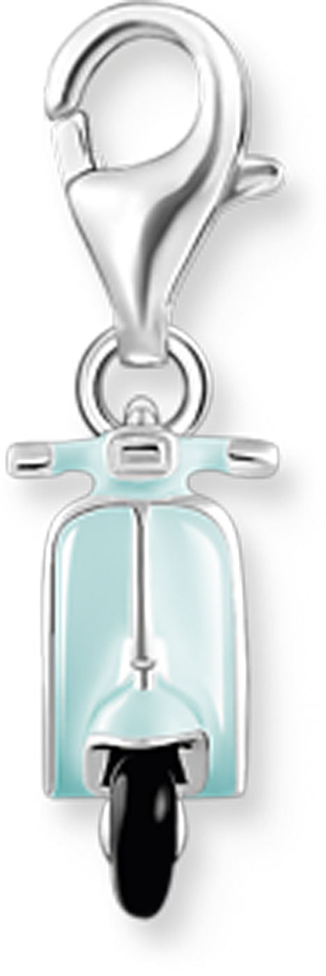 Charm Pendant 3D Scooter in Vintage Style - 925 Sterling Silver