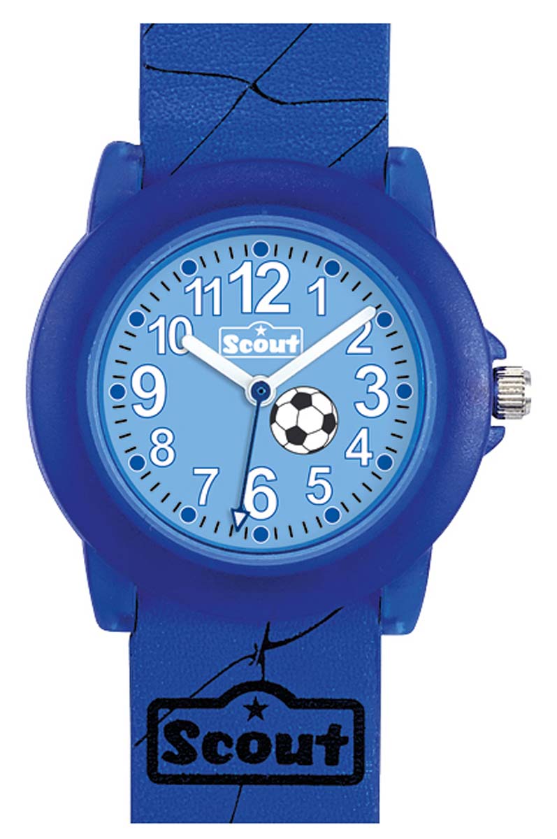 Scout Crystal 305030 Jungen Uhr • Fußball-Design • 5 bar wasserdicht
