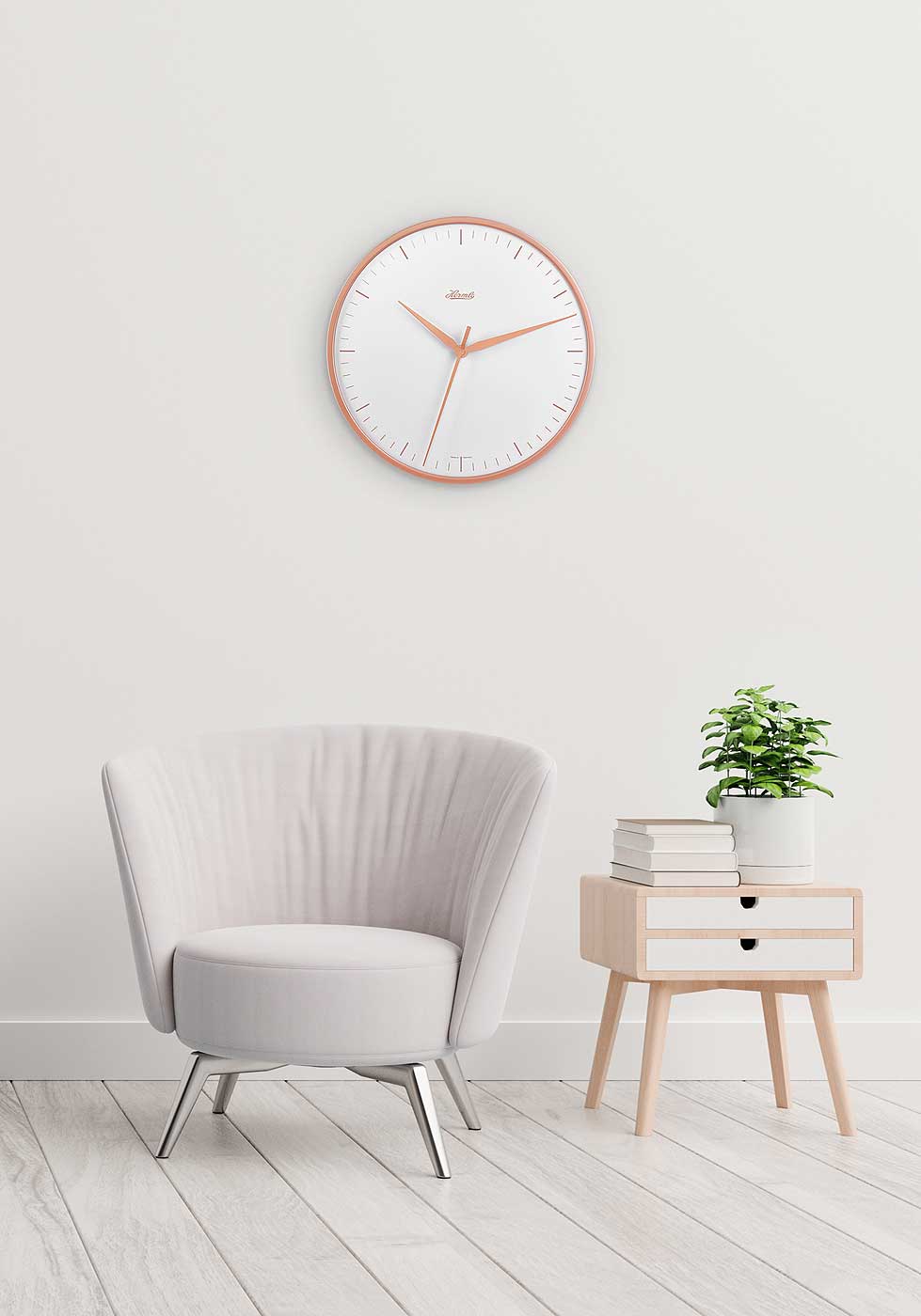 Horloge murale Hermle 40 cm Ø Métal • Mouvement à quartz silencieux • Design élégant