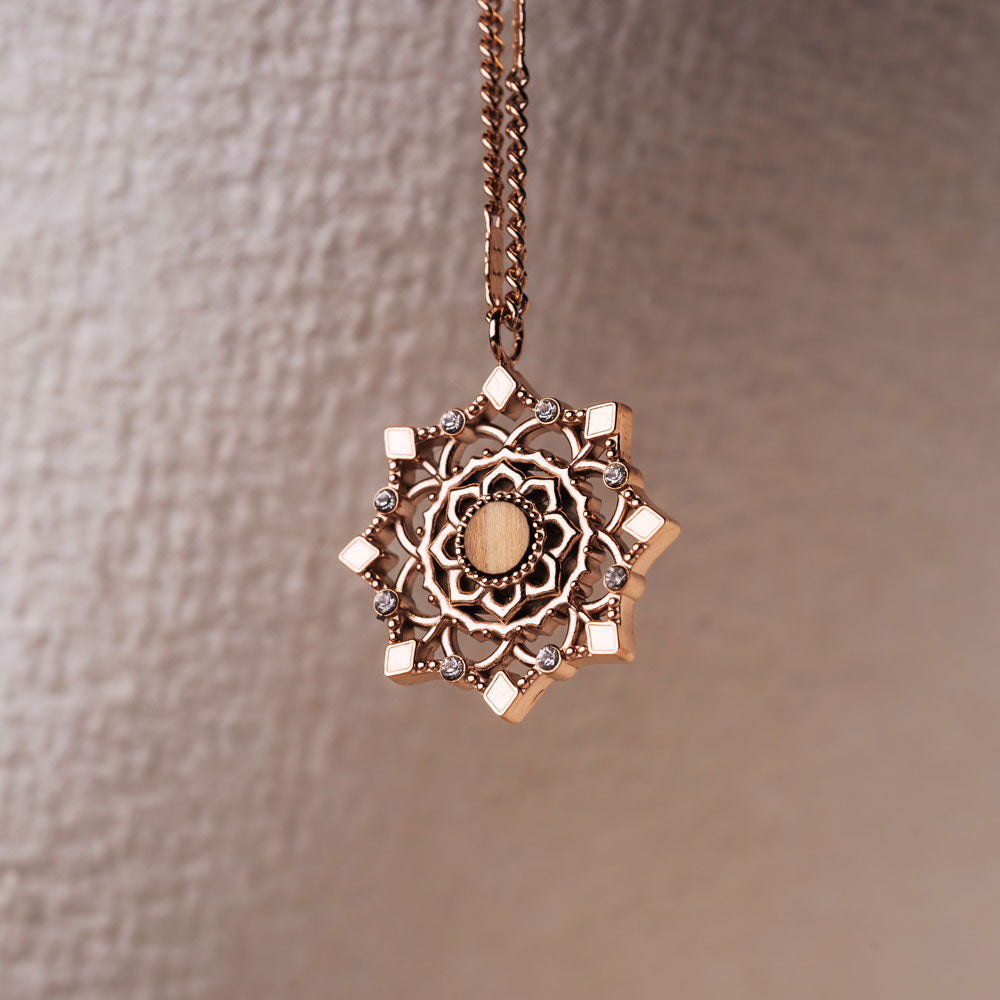 Aphonia Halskette Schneeflocken Anhänger - Holzkern Modell: Jewelry