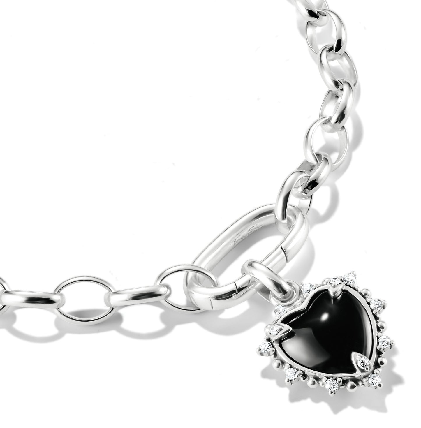 Thomas Sabo Charm Pendant Vintage Heart Black Connect Silver