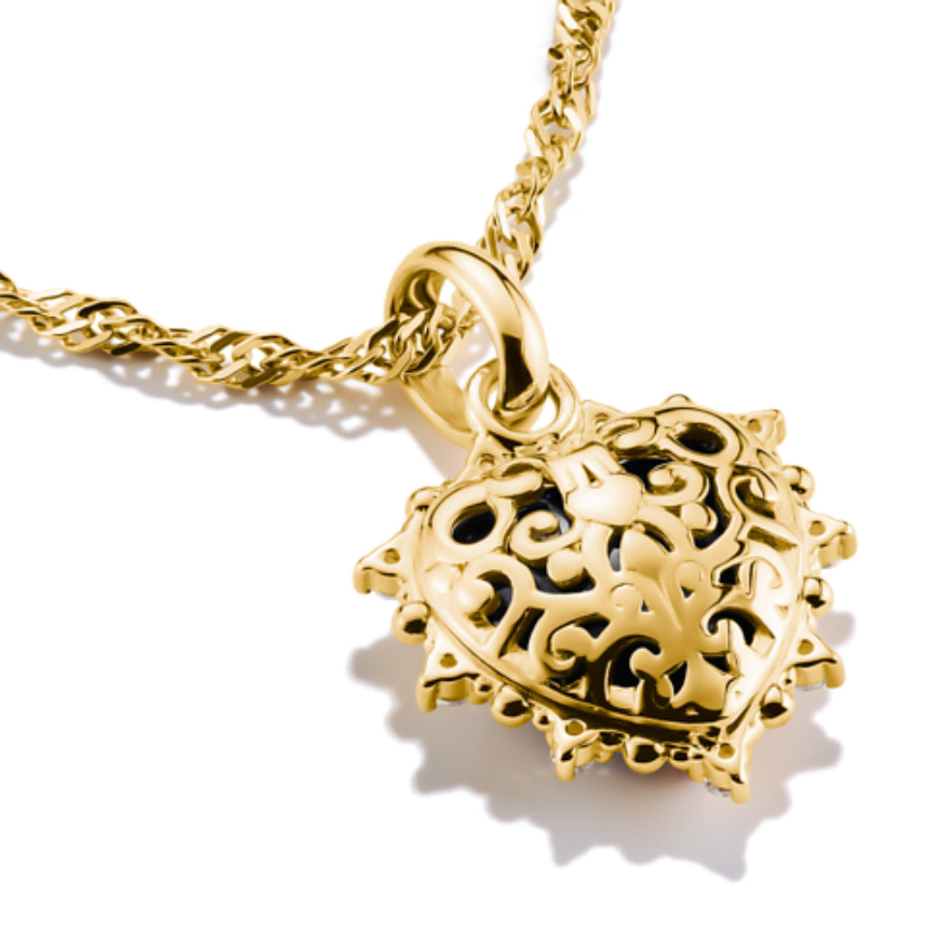 Thomas Sabo Charm-Anhänger Vintage-Herz schwarz Connect vergoldet