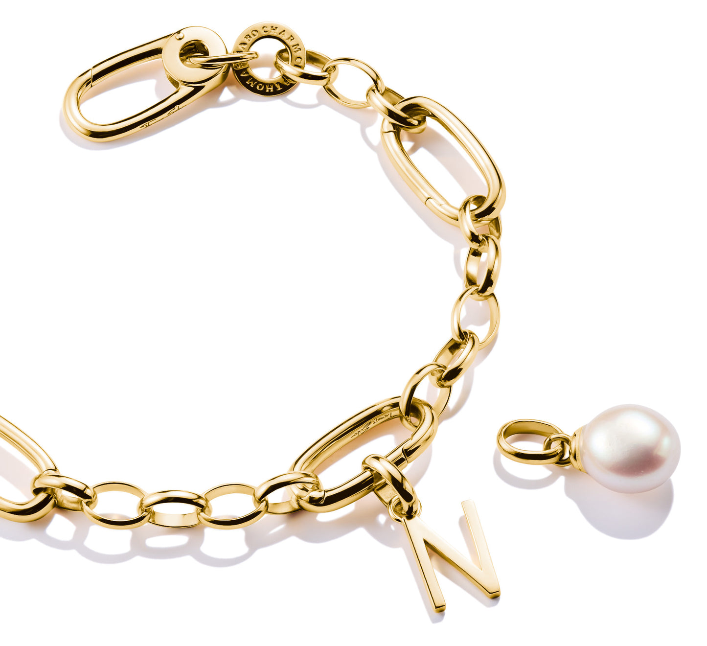 Thomas Sabo Charm Pendant Letter N Connect gold plated