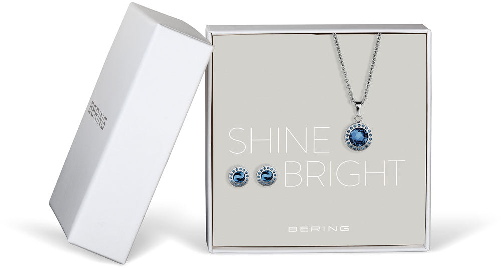 Schmuck-Set Halskette mit Anhänger und Ohrstecker - Bering Jewelry Modell: 429-711-Blue