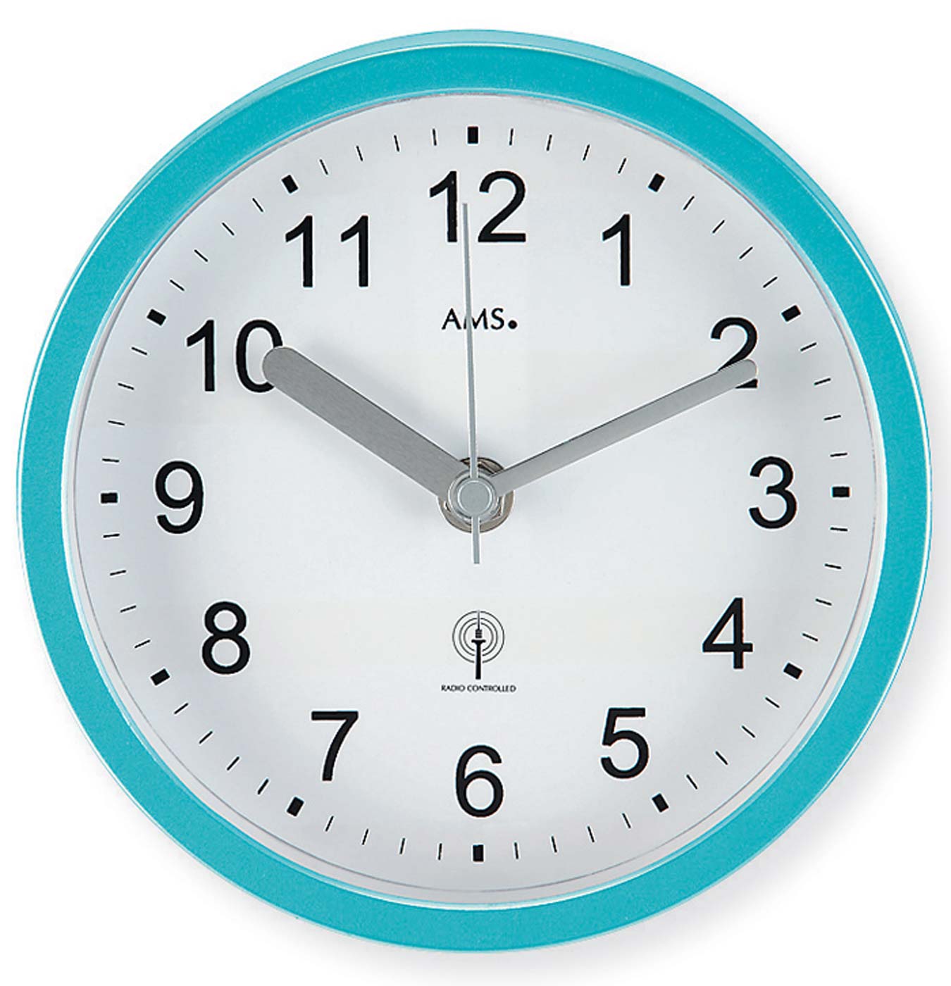 AMS Wall Clock 16 cm Ø Plastic • Radio-Controlled • Ideal for the Bathroom