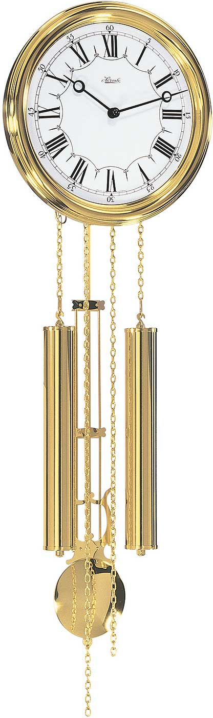 Hermle Wanduhr 68,58x22,86x10,16 cm Messing • Deutsches Quarz-Uhrwerk • Westminster & Bim Bam Melodien