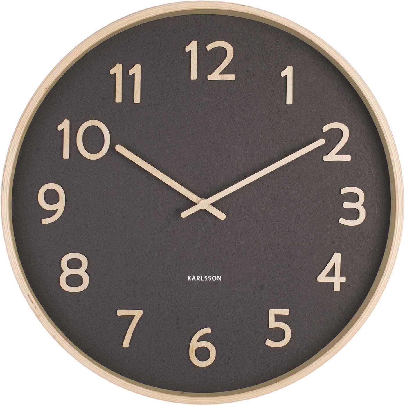 Karlsson Wall Clock 40x40x4.5 cm Wood • Modern Design • Natural Look