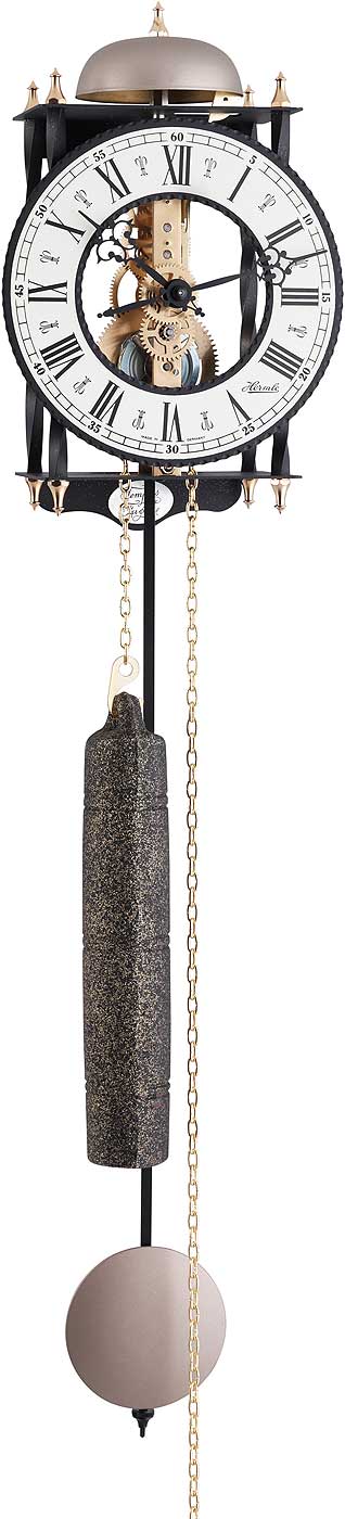 Hermle Horloge murale 62x15x10 cm Métal • Mouvement mécanique allemand • Sonnerie sur cloche