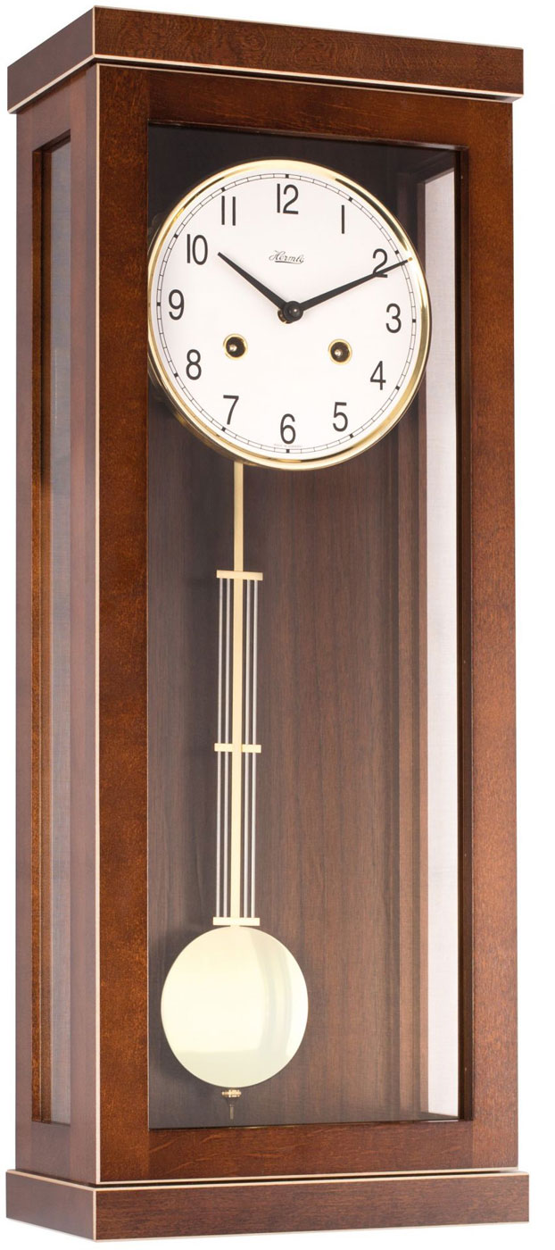 Hermle Wall Clock 57x22.5x13 cm Wood • 14-day movement • Solid wood case