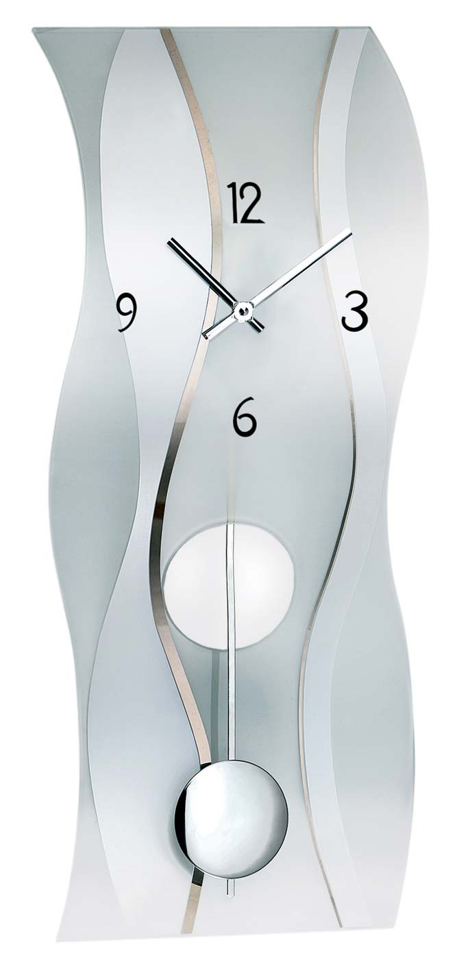 AMS Wall Clock 60x25x7 cm Glass • Silent Quartz Movement • Modern Design