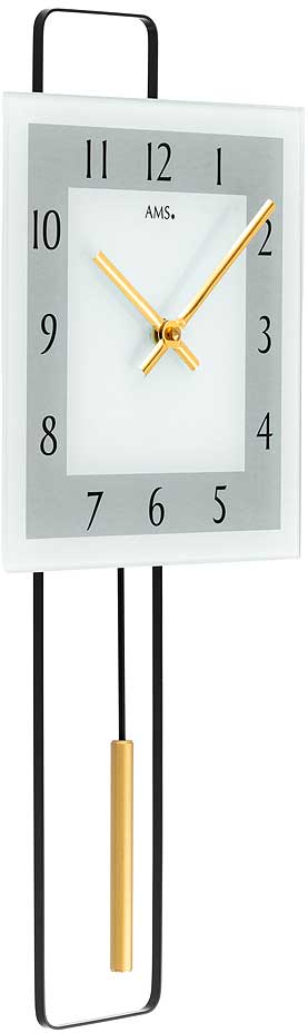 Horloge murale AMS 68x24 cm métal • Radio-pilotée • Design moderne