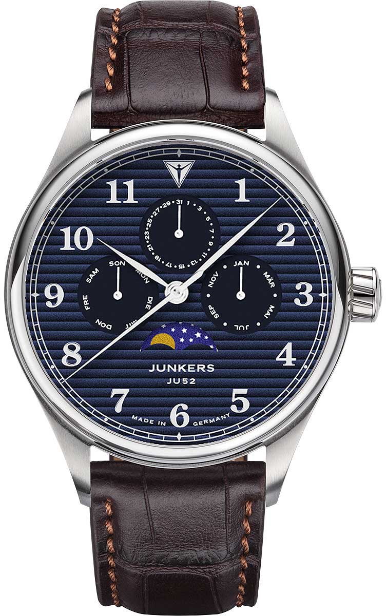 Junkers Bauhaus 9.33.01.01 Montre pour Homme • Phase de Lune • Verre Saphir