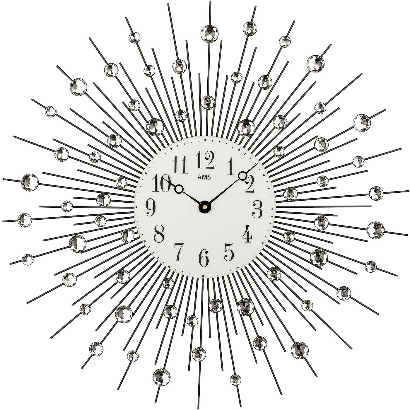 AMS Wall Clock 60 cm Ø Metal • Silent Quartz Movement • Modern Design