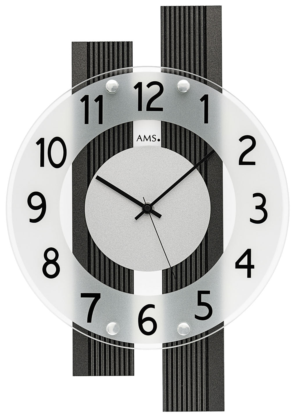 AMS Wanduhr 41x28x5 cm Holz • Funkgesteuert • Zeitloses Design