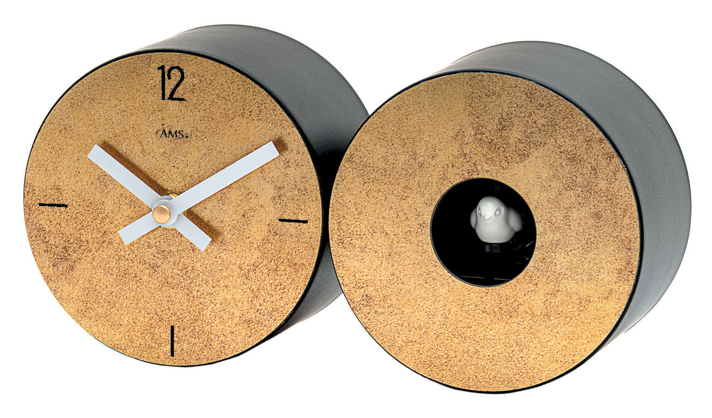 AMS Table Clock Metal • Modern Cuckoo Clock • Brass Antique Decor