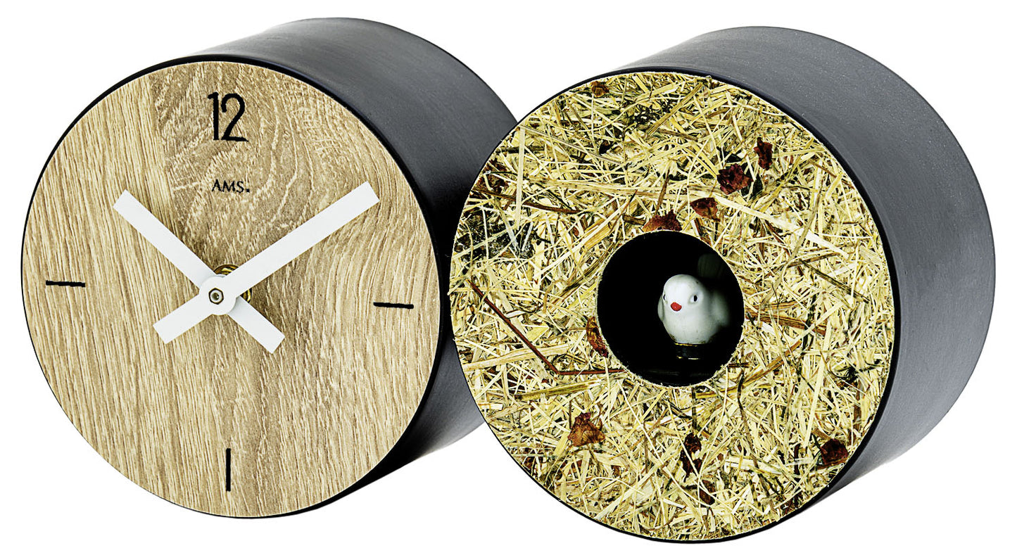 AMS Table Clock 26x14 cm • Modern Design • Quartz Pendulum Movement