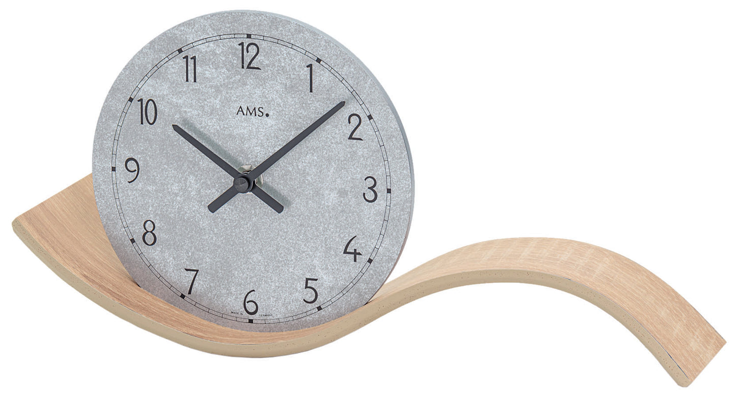 AMS Wooden Table Clock • Modern Design • Precise Quartz Movement