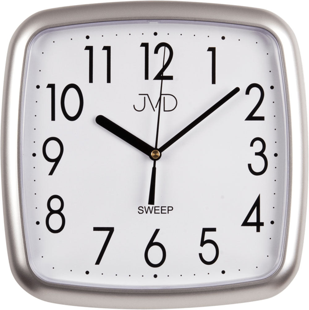 Horloge murale JVD 25x25x3,2 cm plastique • Mouvement à quartz silencieux • Design moderne