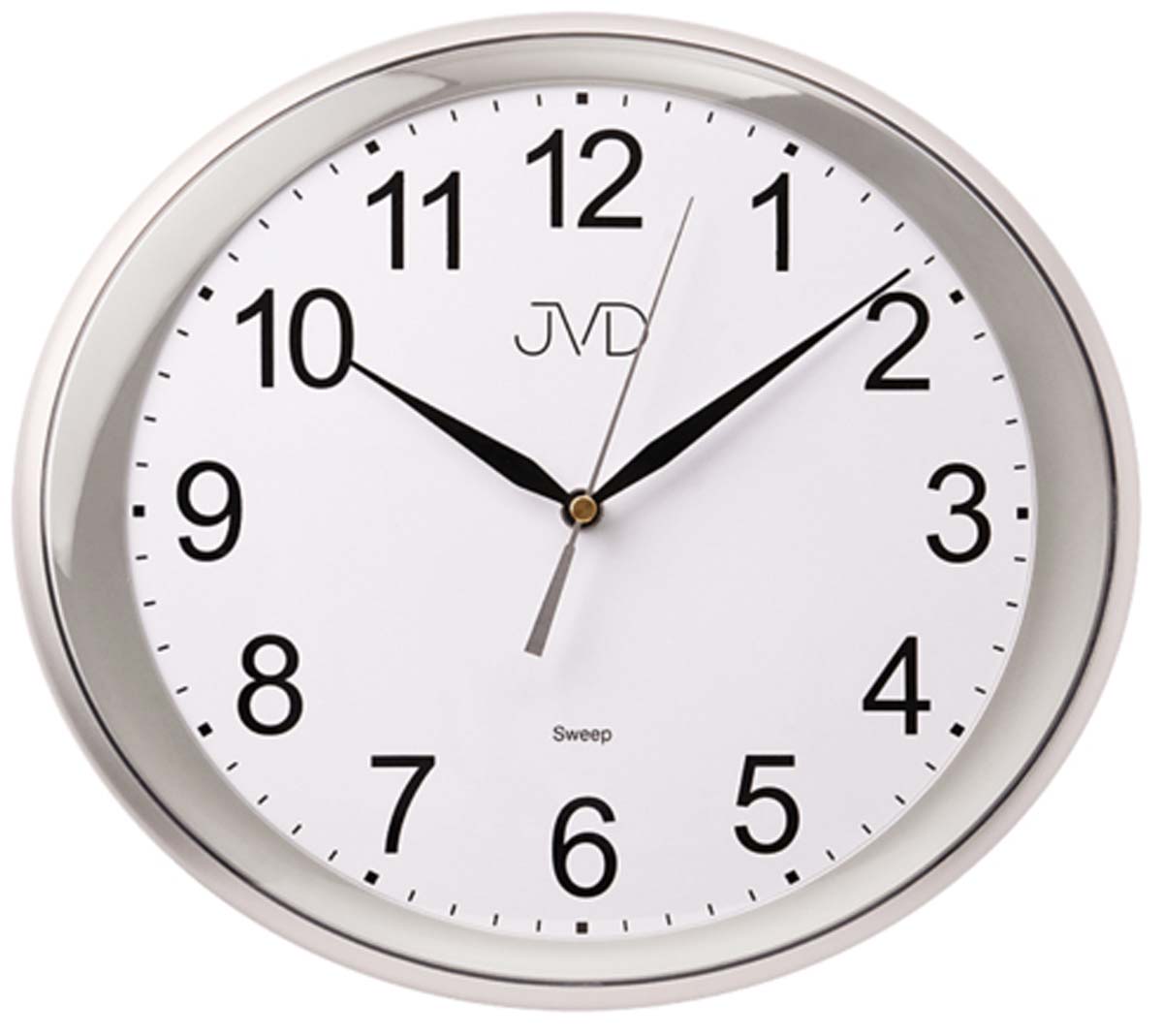 JVD Wall Clock 27x30x3.81 cm Plastic • Silent Quartz Movement • Modern Oval Design