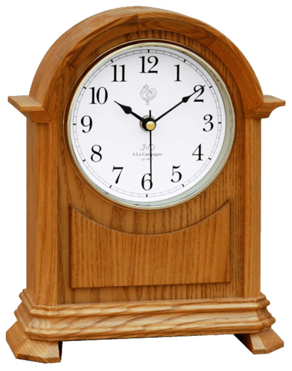 Pendule de table JVD 27x21x8,5 cm bois • Mélodie Westminster • Arrêt nocturne automatique