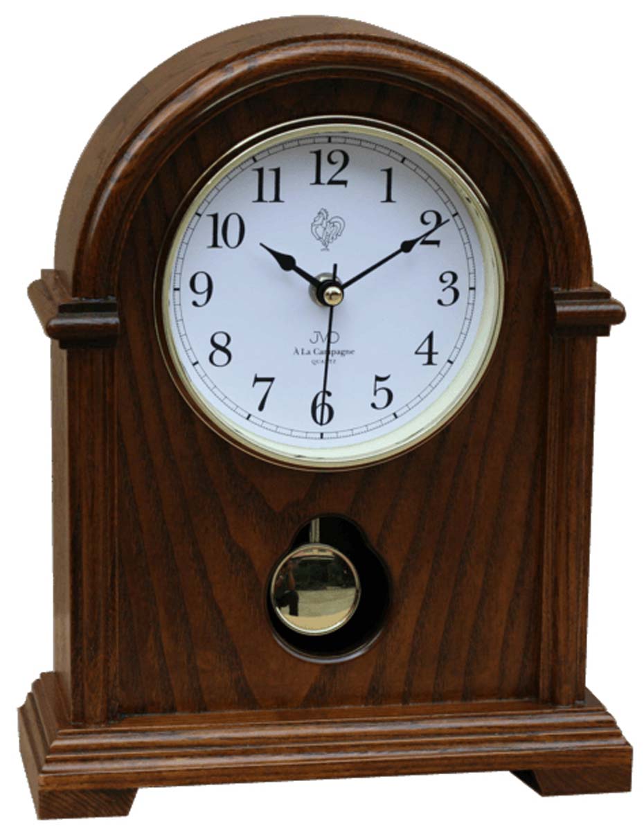 Horloge de table JVD 30,5x24,2 cm bois • Design élégant • Charme classique