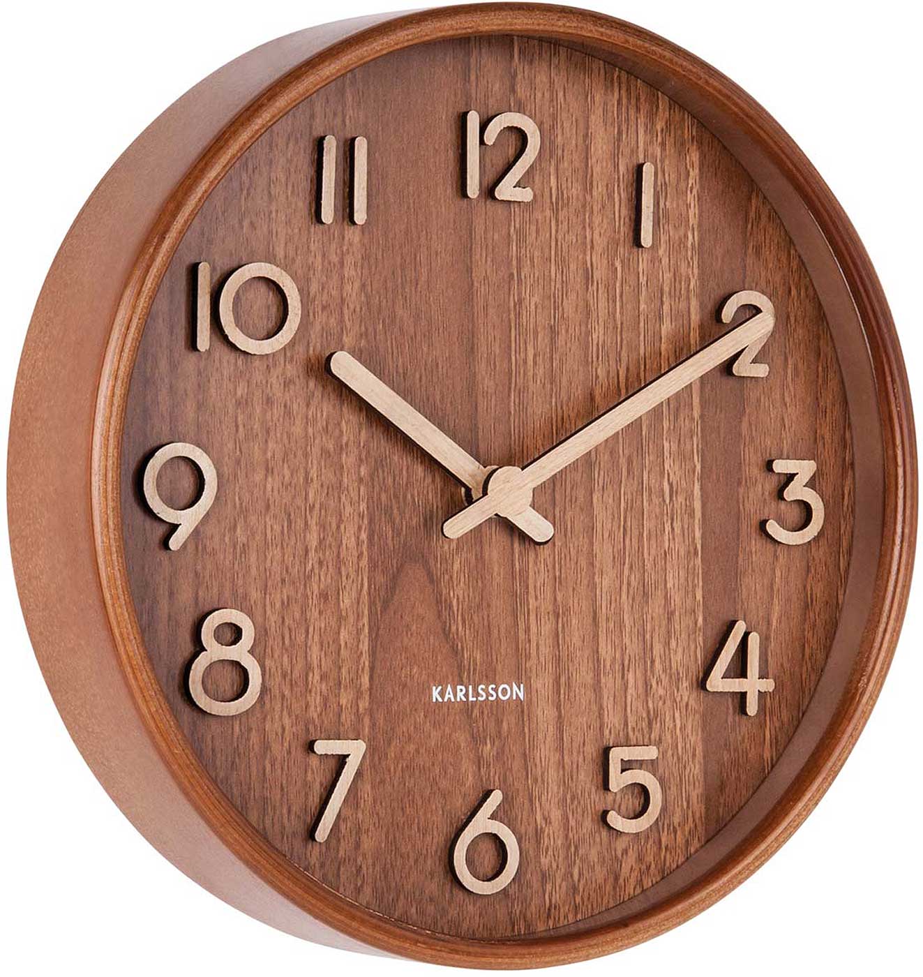 Horloge murale Karlsson 22x22x4,5 cm Bois • Mouvement à quartz silencieux • Design intemporel