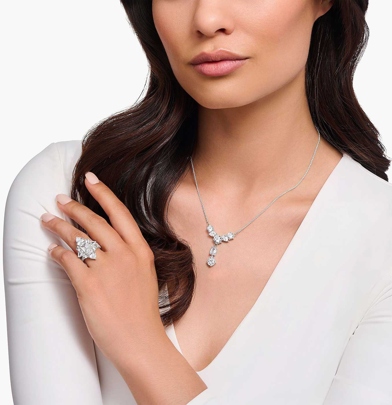 Halskette mit Steinen besetzt - Thomas Sabo Modell: KE2195-051-14