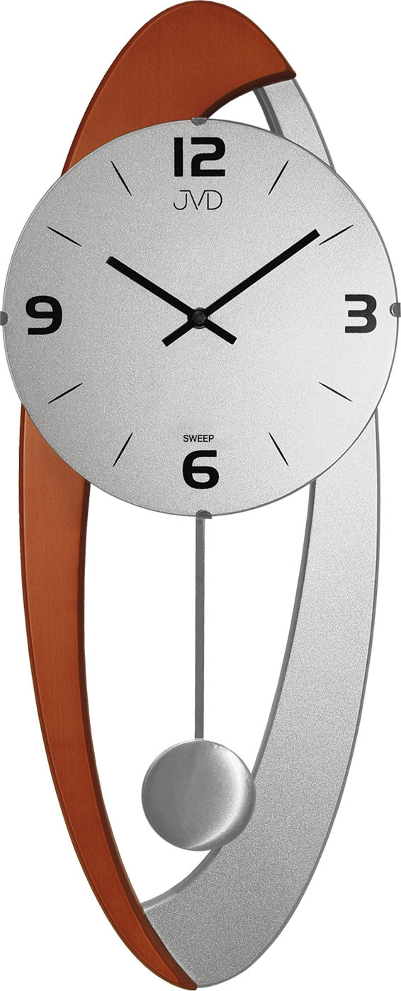 Horloge murale JVD 58x22x7 cm plastique • Design moderne • Avec balancier