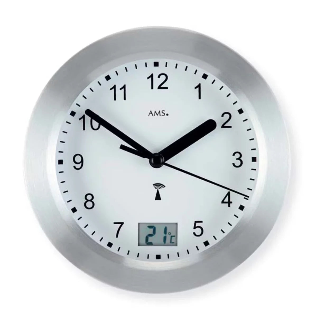 AMS Wall Clock Aluminum • Radio-Controlled Clock • Modern