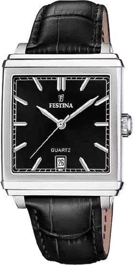 Festina On the Square F20681/6 Herrenuhr • Quarz • Leder