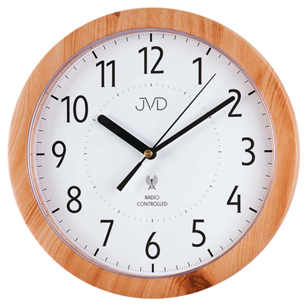 Horloge murale JVD 25 cm Ø plastique • Radiopilotée • Design intemporel
