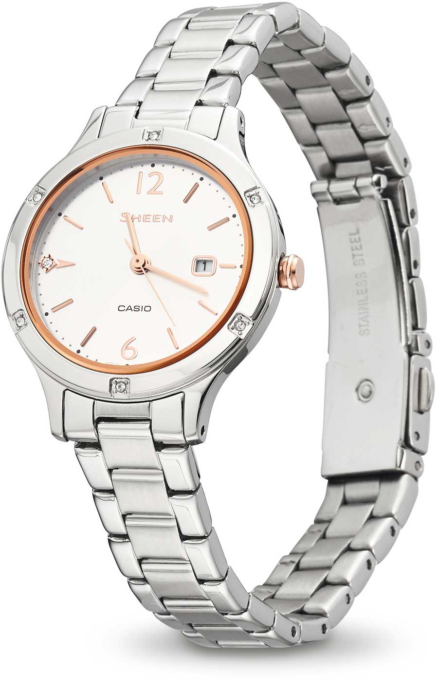 Casio SHEEN SHE-4533D-7AUER Women's Watch • Scratch-resistant Sapphire Crystal • Elegant, Slim Design