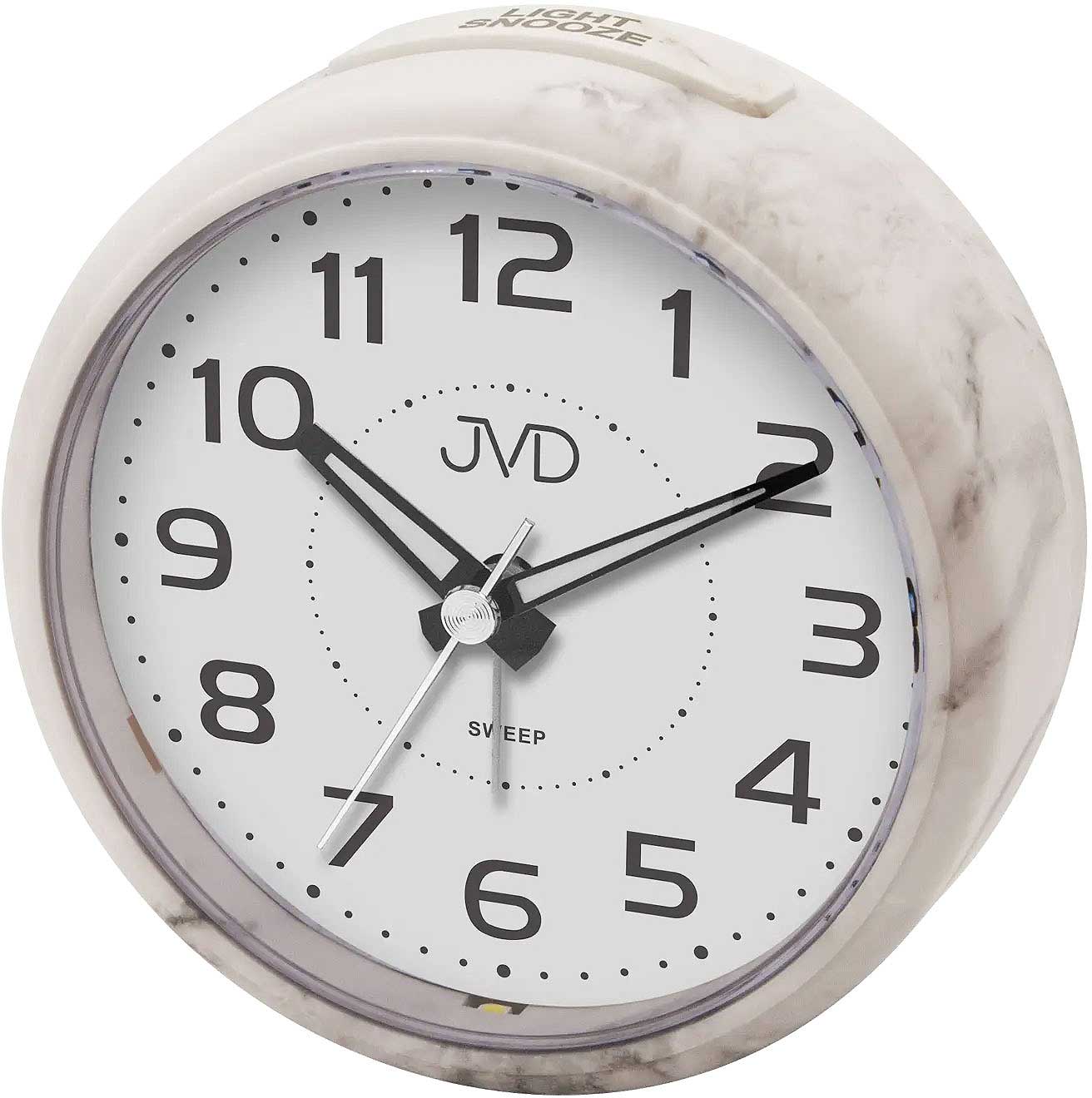 JVD Reisewecker Modern 10.4x10.5x5 cm Kunststoff • Sanft ansteigender Alarm • Mit Lichtfunktion
