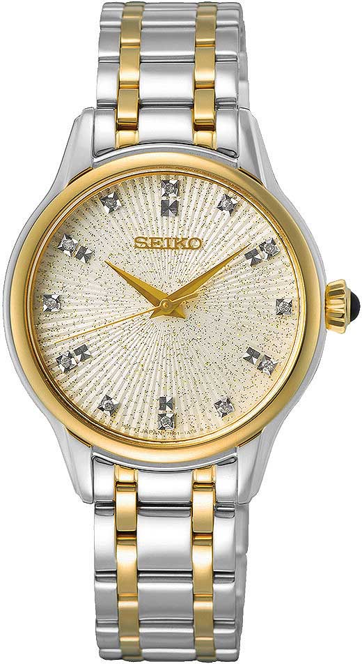 Seiko SRZ550P1 Women's Watch • Sapphire Glass • Two-Tone Design