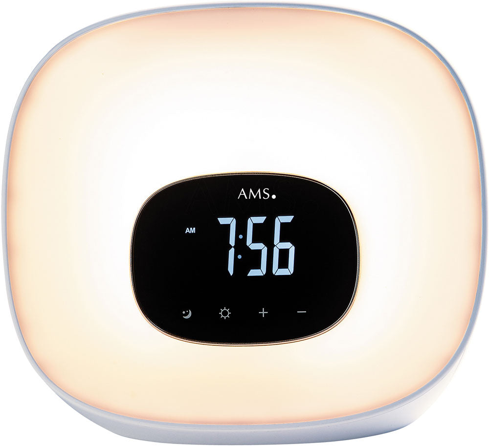 AMS Modern Wecker 20x17x12cm Kunststoff • Sonnenaufgangslicht • FM Radio