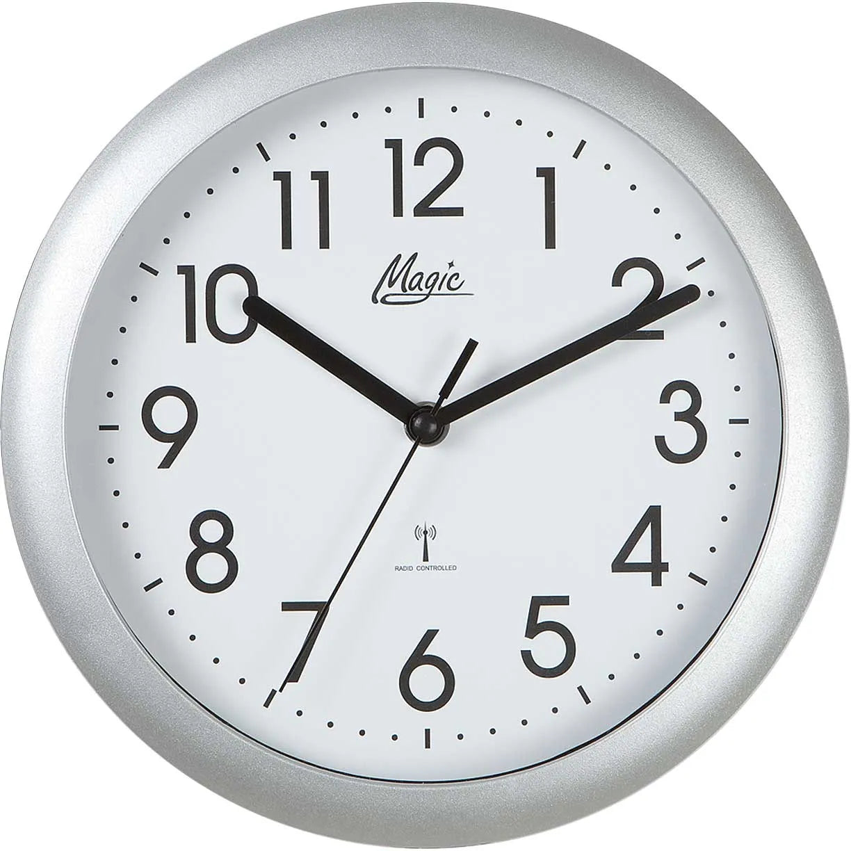 Atlanta Wall Clock 25 cm Ø Plastic • Radio-controlled • Clear Design