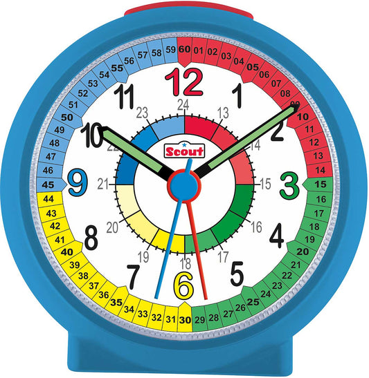 Scout Kids' Analog Alarm Clock Plastic • Silent Quartz Movement • Learning Dial