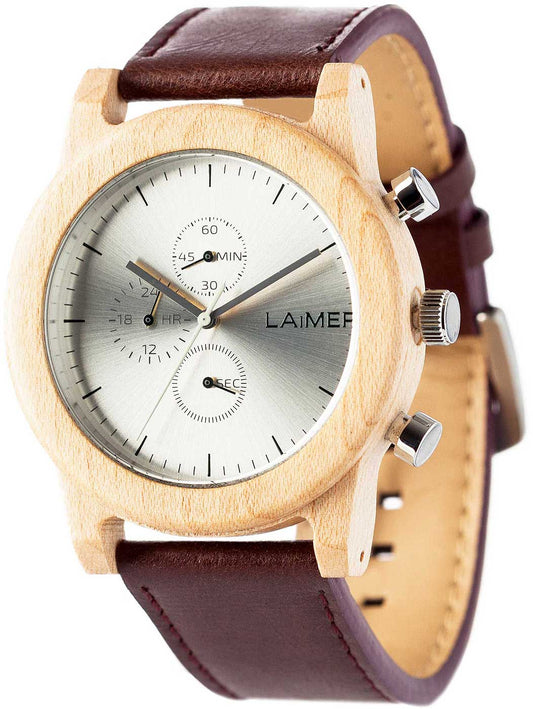 Laimer Peter 0058 Men's Watch • Quartz Movement • Maple Wood