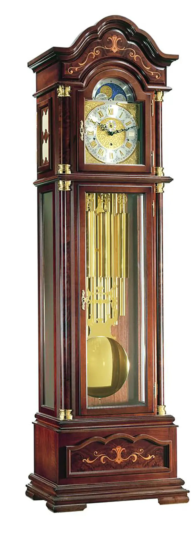 Hermle Grandfather Clock 206x62x36 cm Wood • Triple Chime • Moon Phase
