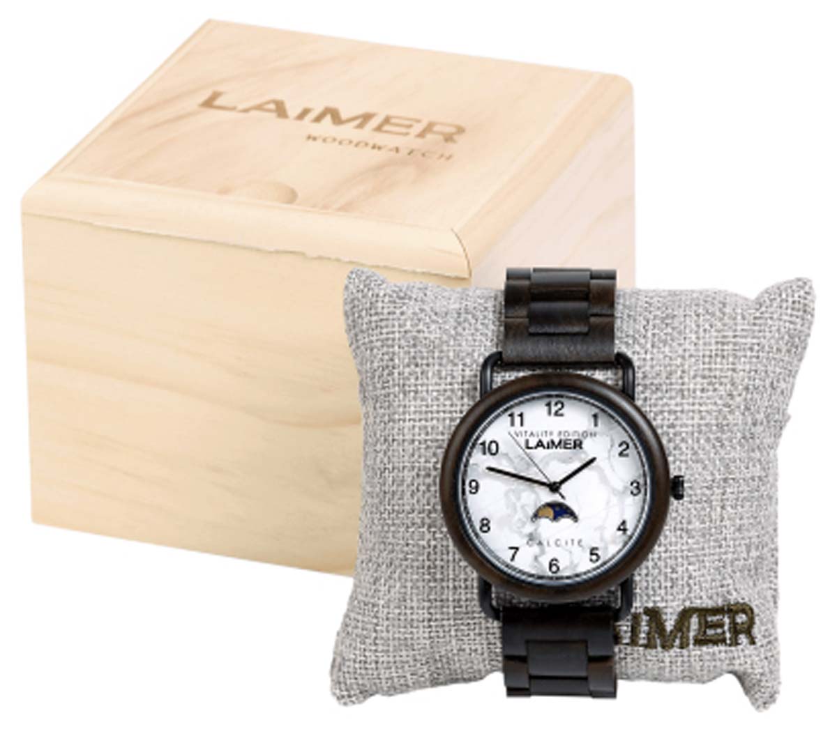 Laimer Gottfried 0124 Men's Watch • Moon Phase • Real Wood
