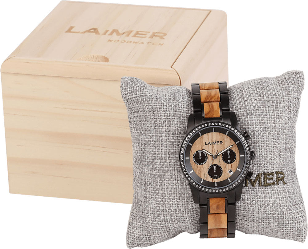 Laimer LAIMER-135 Women's Watch • Lightweight Wood Design • Precise Quartz Movement