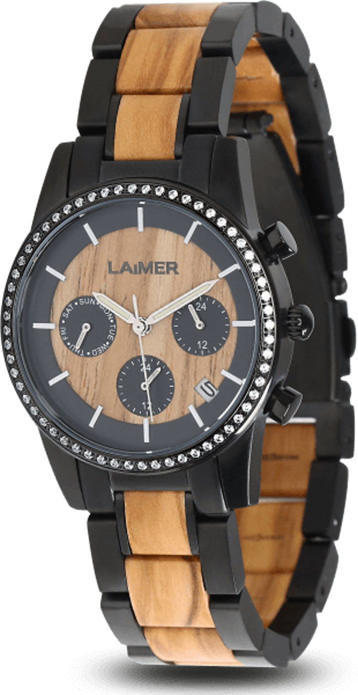 Laimer LAIMER-135 Women's Watch • Lightweight Wood Design • Precise Quartz Movement