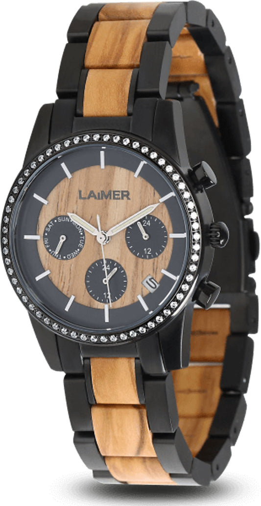 Laimer LAIMER-135 Women's Watch • Lightweight Wood Design • Precise Quartz Movement
