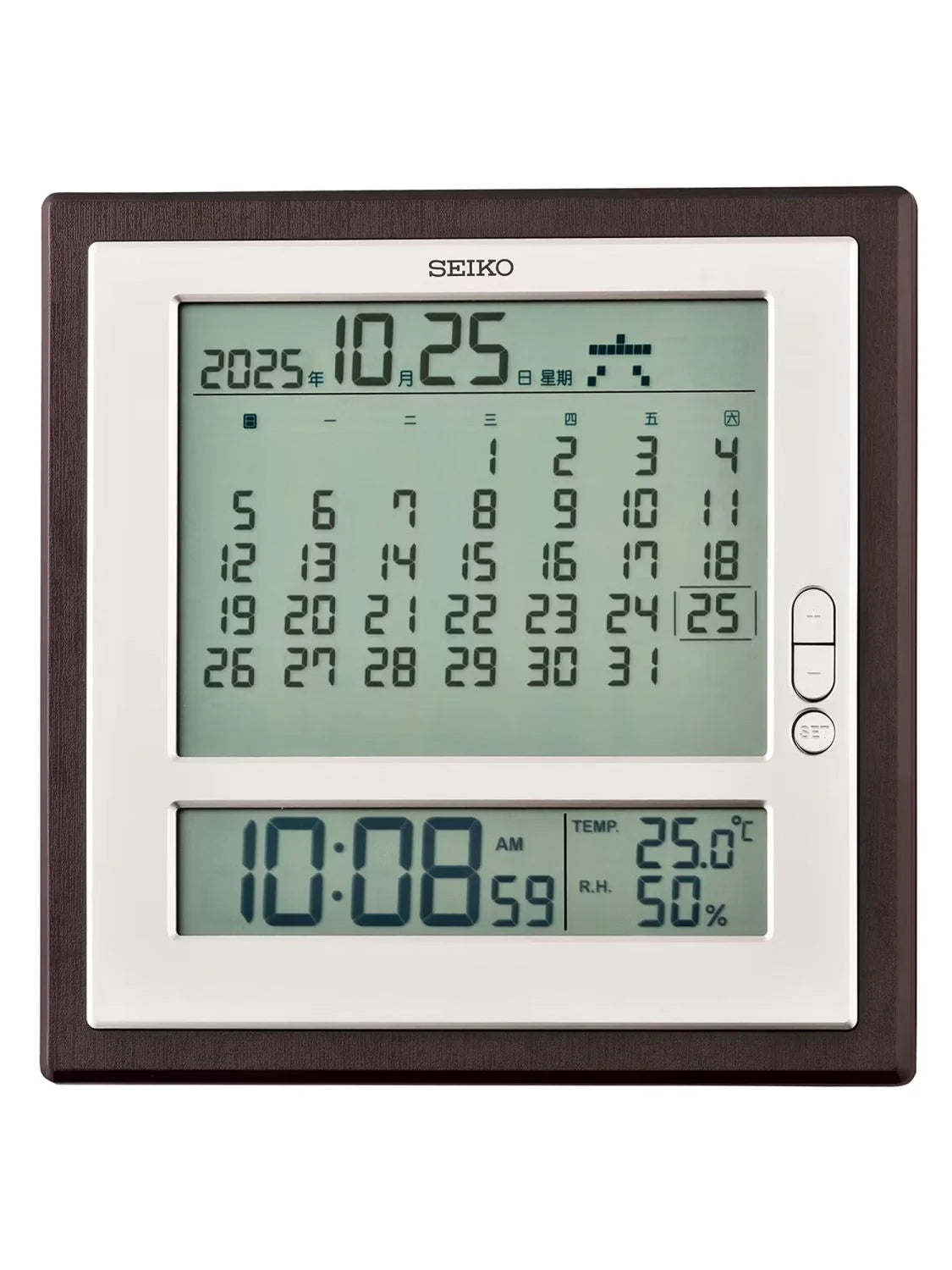 Seiko QHL100B Zegar stołowy Brązowy • Wzór Drewna • Analogowy Mechanizm Kwarcowy