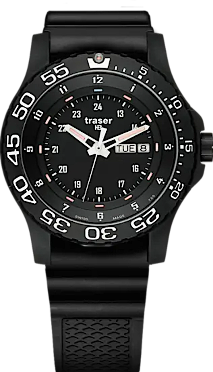 Traser P66 Elite Red 100378 Men's Watch • trigalight technology • Sapphire Crystal